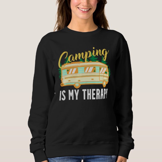 Sudadera Camping Es Mi Camper Terapéutico Diciendo (Anverso)