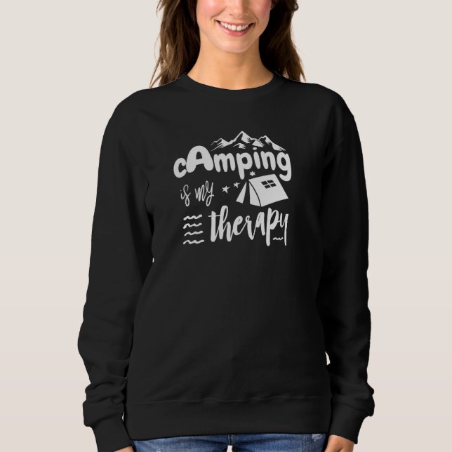 Sudadera Camping Es Mi Terapia - Carpas Y Estrellas 1 (Anverso)
