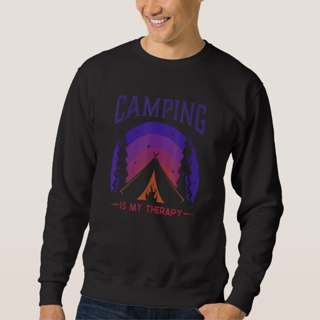 Sudadera Camping Es Mi Terapia Glamping Camping Tents Campi (Anverso)