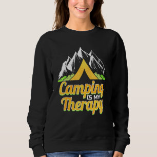Sudadera Camping Es Mi Terapia, Senderismo Y Cam Retro Vint