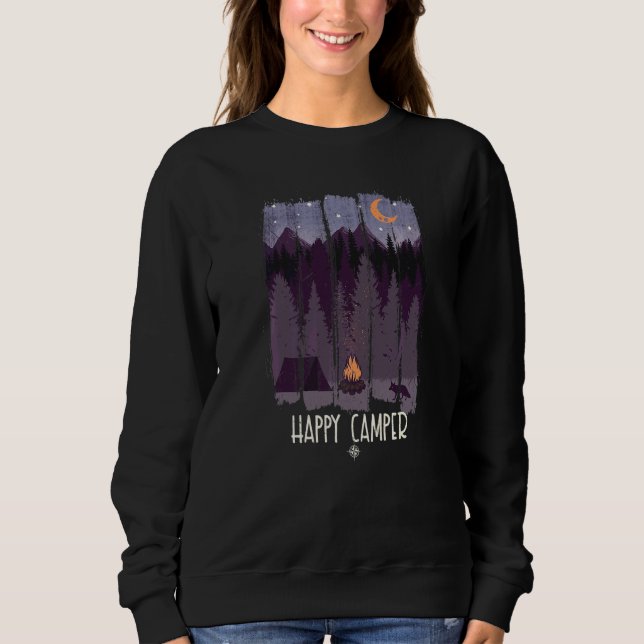 Sudadera Camping Feliz Para Campamentos de Verano (Anverso)