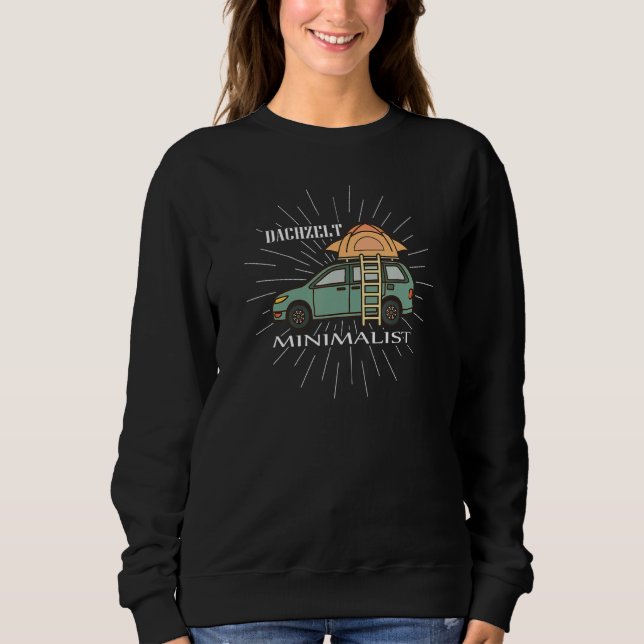 Sudadera Camping Minimalista de carpas en la azotea (Anverso)