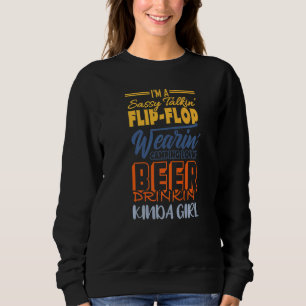 Sudadera Camping Mujeres Soy Un Flip Flop Con Bebida De Cer
