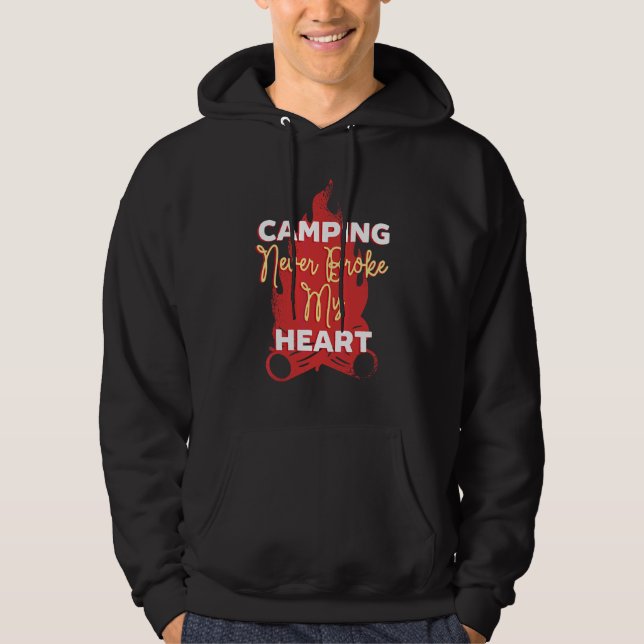 Sudadera Camping Nunca Rompió Mi Campamento Natural Camper  (Anverso)