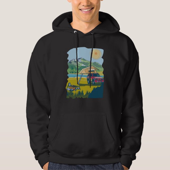 Sudadera Camping on the Lake Retro 70s Cool Fun (Anverso)
