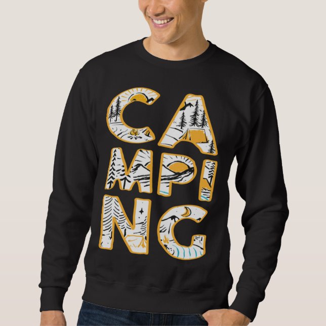 Sudadera Camping outdoor hiking camper cute graphic (Anverso)