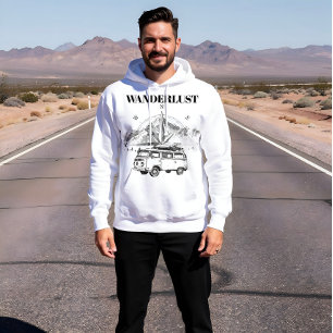 Sudadera Camping Retro Furgoneta Viajera y Brújula de Monta