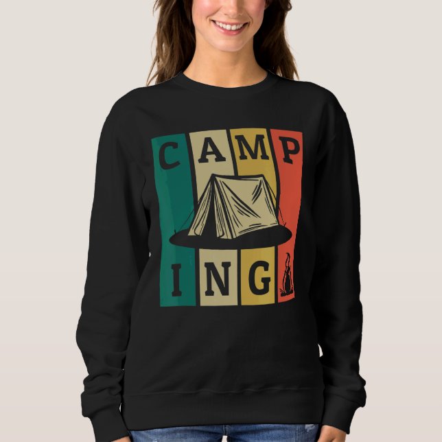 Sudadera Camping Retro Tiras de carpas Glamping Camping Cam (Anverso)