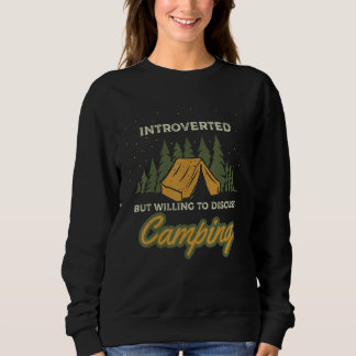 Sudadera Camping saying with camping tent for introvert cam