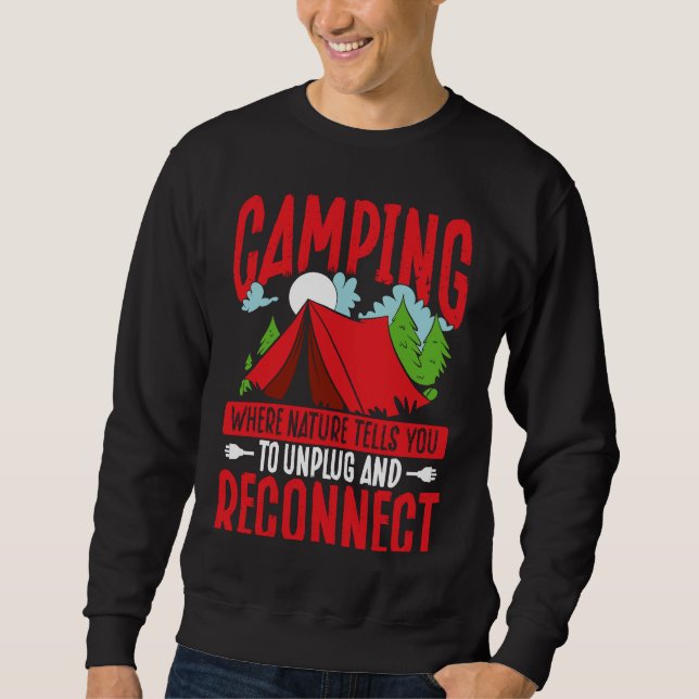 Sudadera Camping Where Nature Tells You To Unplug And Recon (Anverso)
