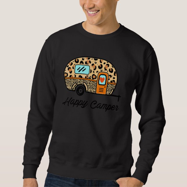 Sudadera Campista Feliz Campamento de Verano Camping Leopar (Anverso)