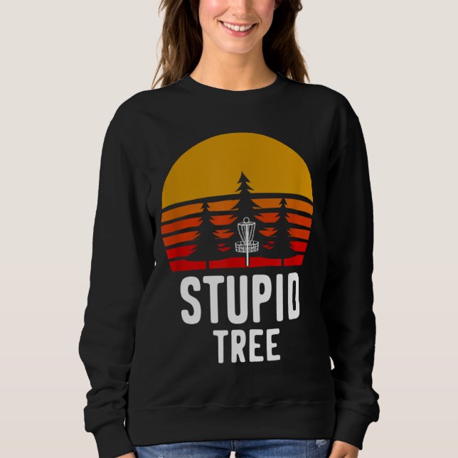 Sudadera Campo de golf Retro Disk Stupid Tree Funny Frisbee (Anverso)