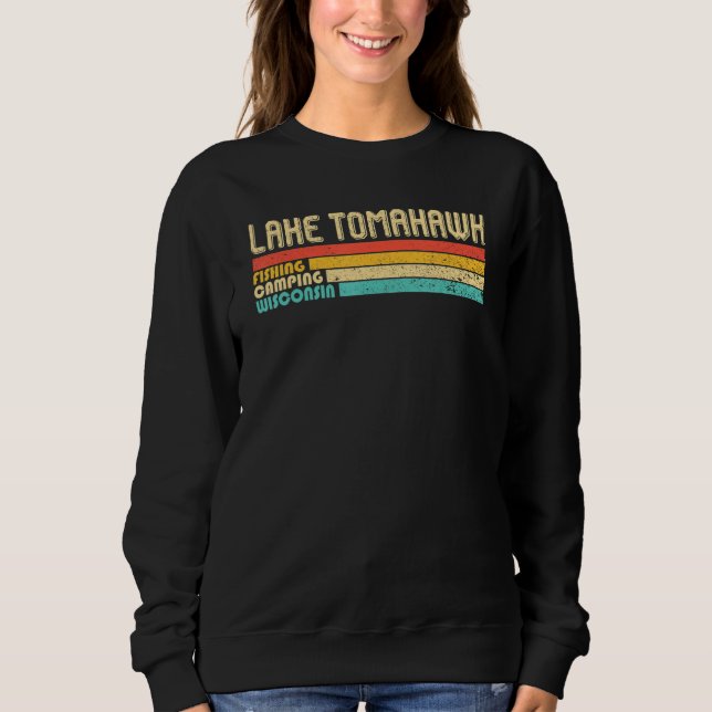 Sudadera Campo de pesca divertida en el lago Tomahawk Wisco (Anverso)