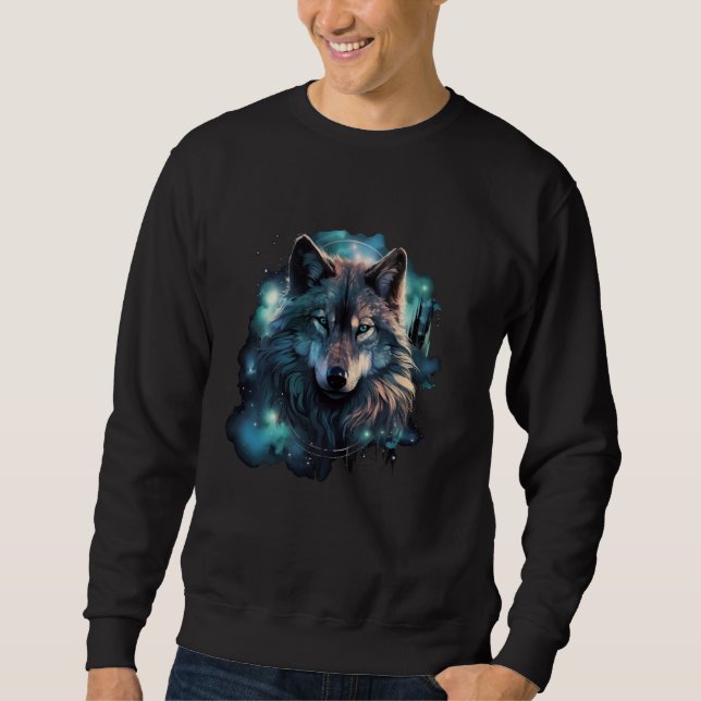 Sudadera Campos de caza de lobos grises, Icy Moon, Forest,  (Anverso)