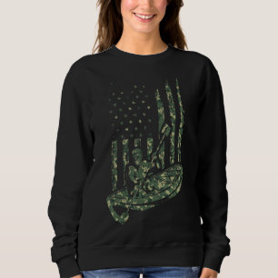 Sudadera Camuflaje Bandera Estadounidense Canoa Paddling De