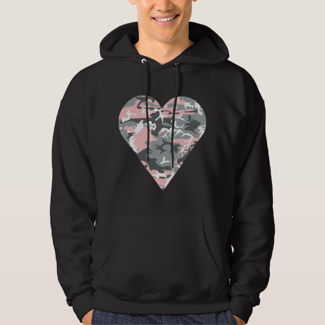 Sudadera Camuflaje rosa y gris, militar, ejército (Anverso)
