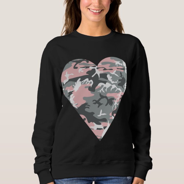 Sudadera Camuflaje rosa y gris, militar, ejército (Anverso)