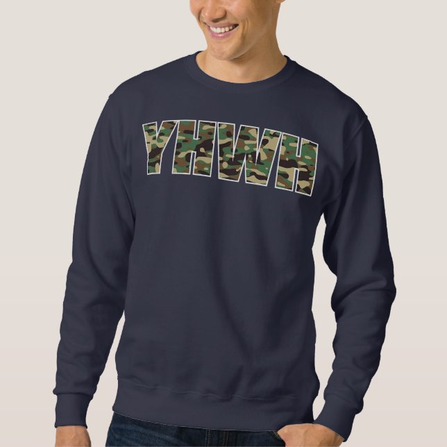 Sudadera Camuflaje YHWH Yahweh Caza de Camo Cristiana  (Anverso)