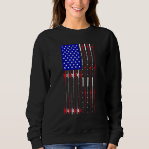 Sudadera Caña de pescar bandera americana patriótica para a