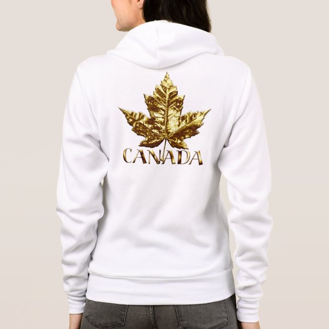 Sudadera Canadá aloja recuerdo de hojas de arce de oro para (Reverso)