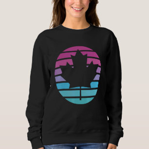 Sudadera Canadá Bandera canadiense Retro Sun con arce