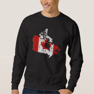 Sudadera Canadá Bandera Canadiense Vintage Hoja de Arce Map