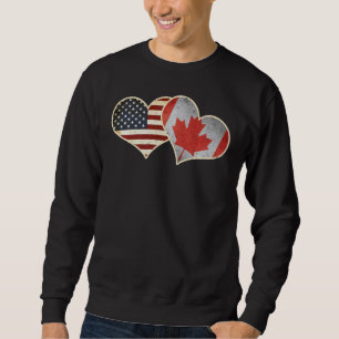 Sudadera Canadá Bandera De Estados Unidos Orgullo Cardíaco