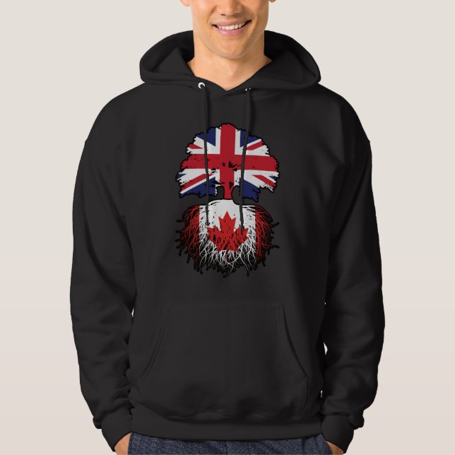 Sudadera Canadá Bandera de raíces de árboles británicos bri (Anverso)
