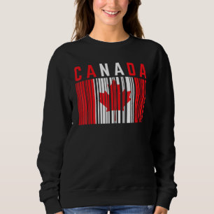 Sudadera Canadá Código de barras Maple Leaf Canada Flag Pri