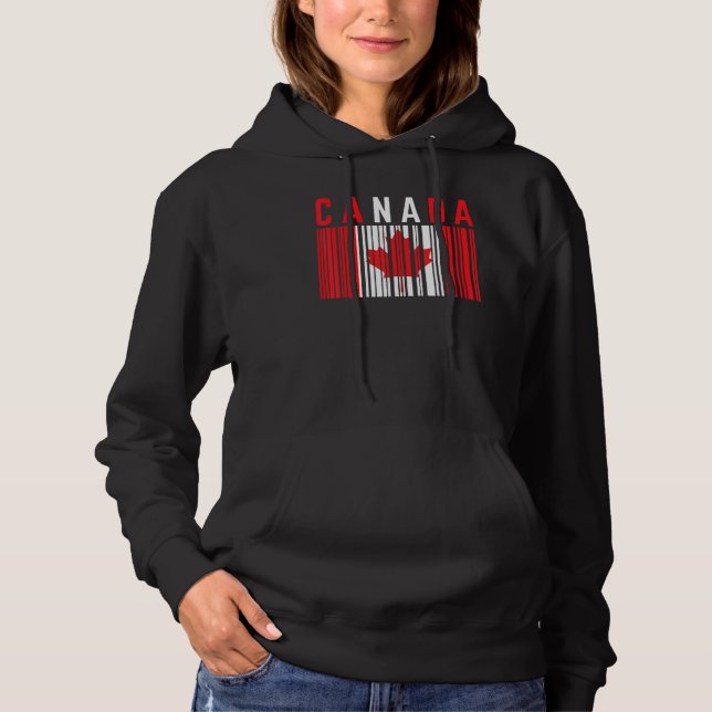 Sudadera Canadá Código de barras Maple Leaf Canada Flag Pri (Anverso)