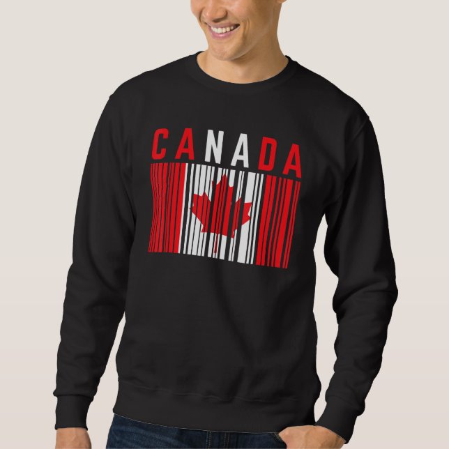 Sudadera Canadá Código de barras Maple Leaf Canada Flag Pri (Anverso)