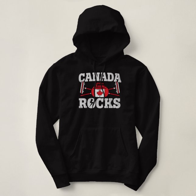 Sudadera Canadá Curling Broom Winter Sports Canadian Fl (Diseño del anverso)