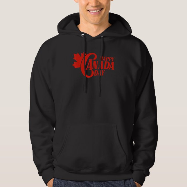 Sudadera Canadá: Día de la Bandera Maple Leaf Canadá Feliz  (Anverso)