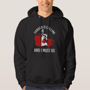 Sudadera Canadá Está Llamando Y Debo Ir Canadá Fl