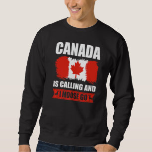 Sudadera Canadá Está Llamando Y Yo Moose Vamos Elk Canadien