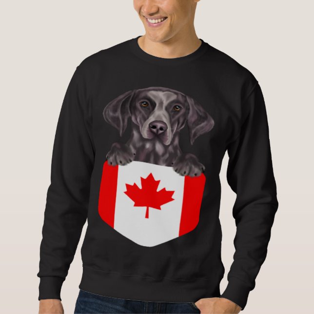 Sudadera Canada Flag German Shorthaired Pointer Dog In Pock (Anverso)