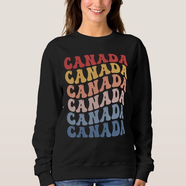 Sudadera Canada Groovy Retro Canadian (Anverso)