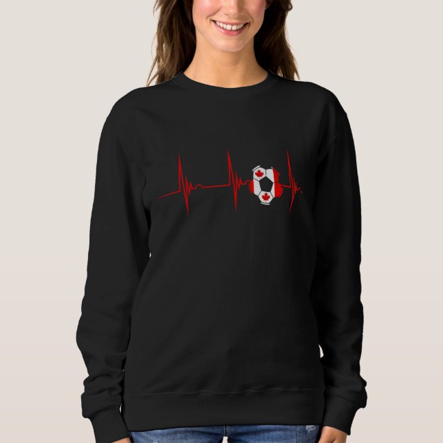 Sudadera Canada Heartbeat EKG Pulse Ball Canadian Flag Mapl (Anverso)