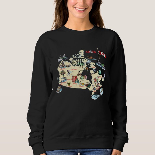 Sudadera Canada map major cities Tourist Destinations attra (Anverso)