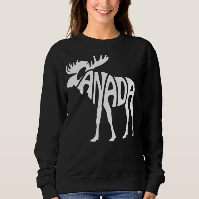 Sudadera Canadá Moose Red White Orgullo Canadá Día de Canad (Anverso)