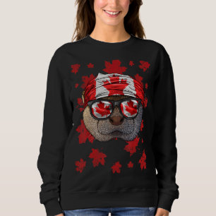 Sudadera Canadá Otter Patriótico Bandera Canadá Hoja de arc