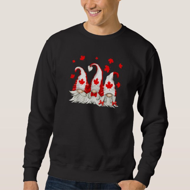 Sudadera Canadá Patriótico Gnome Maple deja feliz Canadá D (Anverso)
