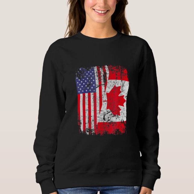 Sudadera Canadá Roots Media Bandera Americana Canadá (Anverso)