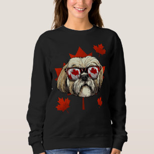 Sudadera Canadá: Shih Tzu Dog Maple Leaf Patriótico Canadá