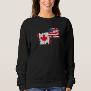 Sudadera Canadá Usa Amor Rota Bandera Canadiense