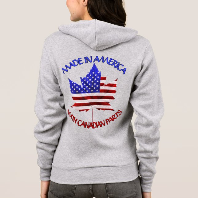 Sudadera Canadá USA Hoodie Personalizado US Canada Jacket (Reverso)