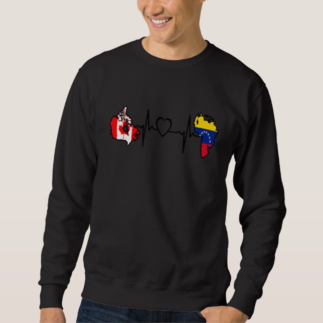 Sudadera Canada Venezuela Flag Canadian Venezuelan Heartbea (Anverso)