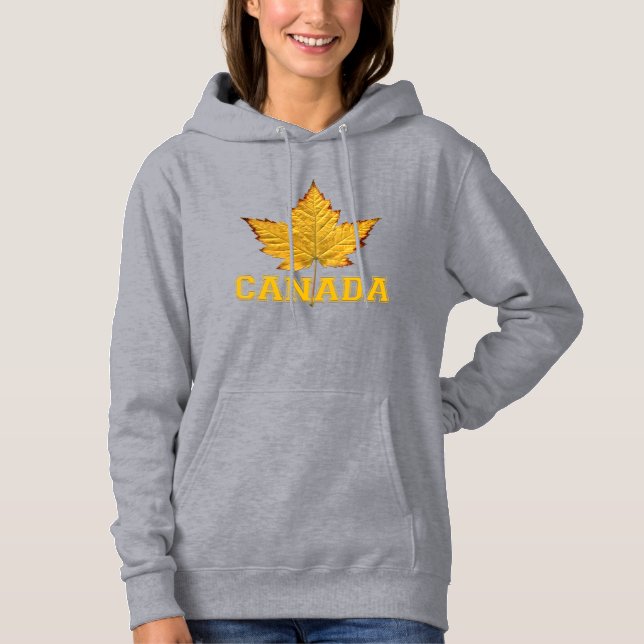 Sudadera Canadá viola la hoodie de la hoja de arce de oro d (Anverso)
