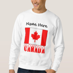 Sudadera Canadá y bandera canadiense con tu nombre