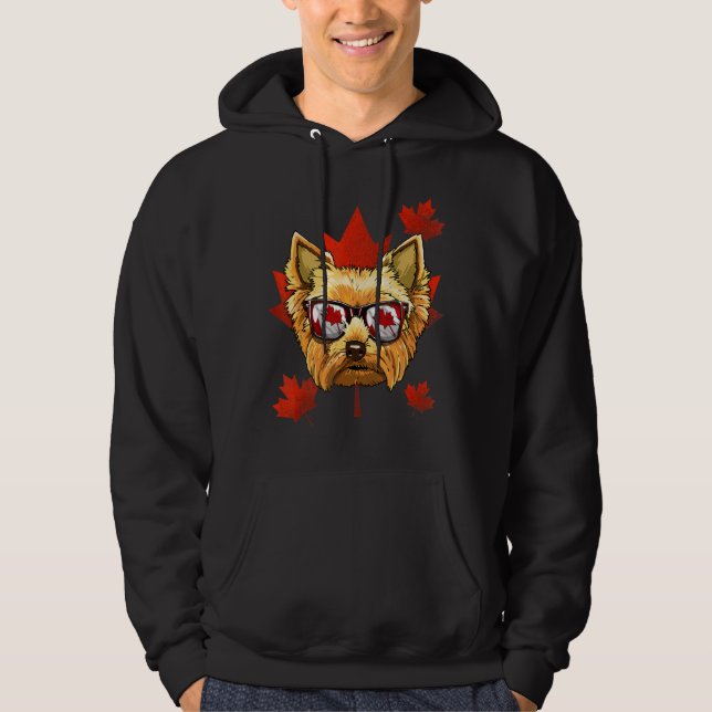 Sudadera Canadá Yorkshire Terrier Maple Tree Leaf Canadá (Anverso)
